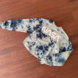 Tie dye cropped NASA sweater